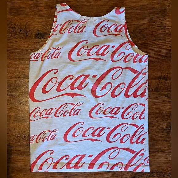 Vintage Coca Cola tank top all over Coke logo design Coca-Cola soda pop shirt 🔥 - Picture 2 of 4